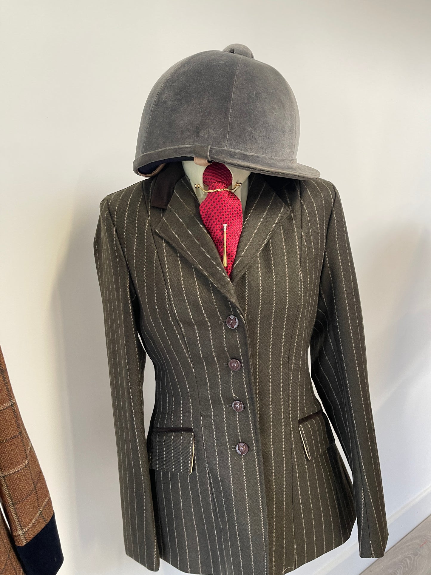 IN STOCK UNIQUE: Light/Med Weight Brown Pinstripe tweed (3 in stock 8,10,12/14)