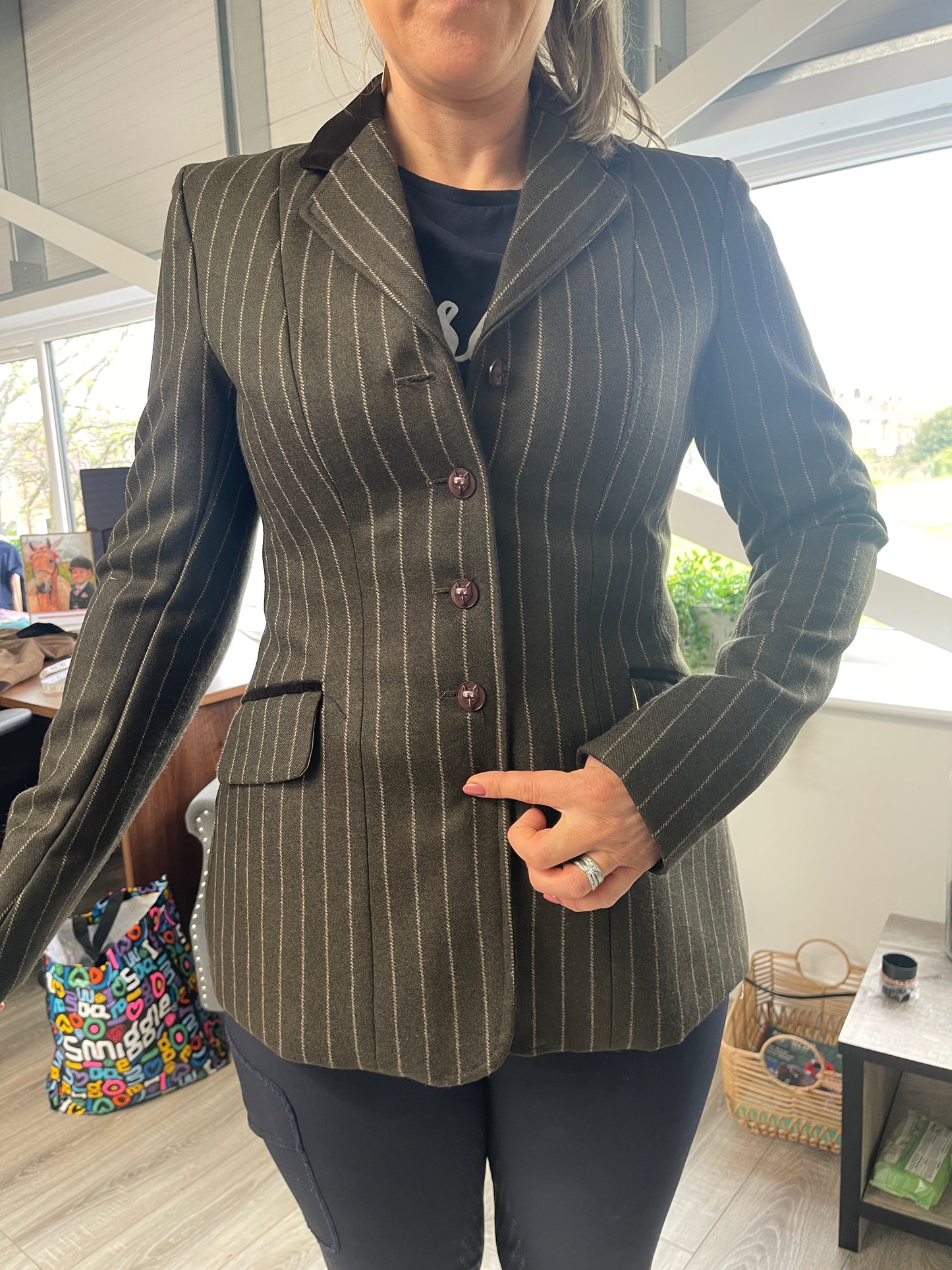 IN STOCK UNIQUE: Light/Med Weight Brown Pinstripe tweed (3 in stock 8,10,12/14)