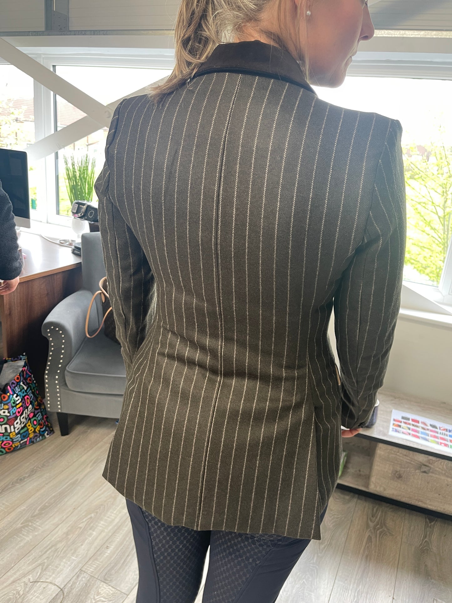 IN STOCK UNIQUE: Light/Med Weight Brown Pinstripe tweed (3 in stock 8,10,12/14)