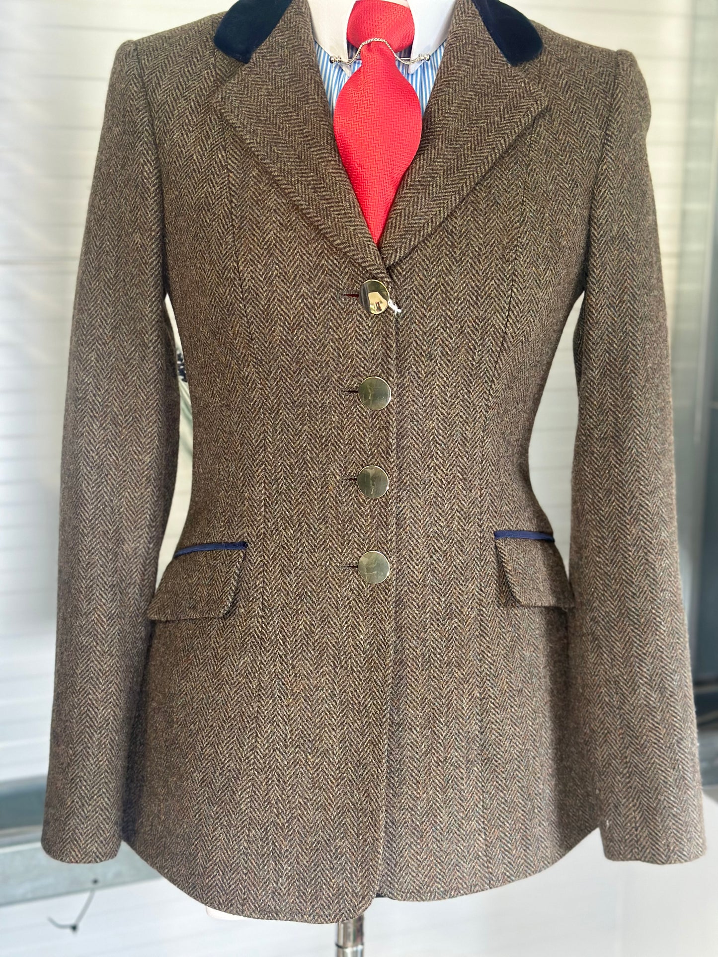 IN STOCK & M2M: Lightweight Plain Princess Jacket (Brown/Drk Green undertone) DBV5265
